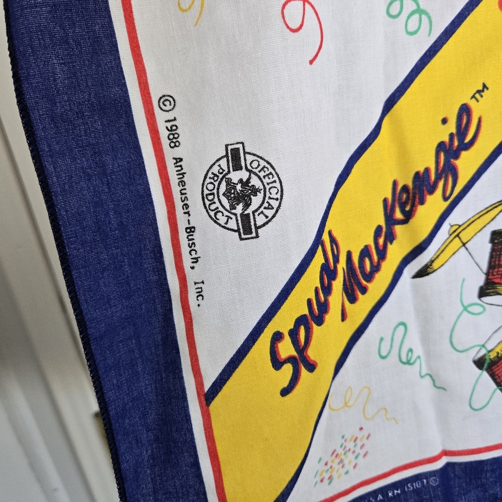 Vintage Budweiser Spuds Makenzie Bandana Made In The USA - Picture 2 of 9